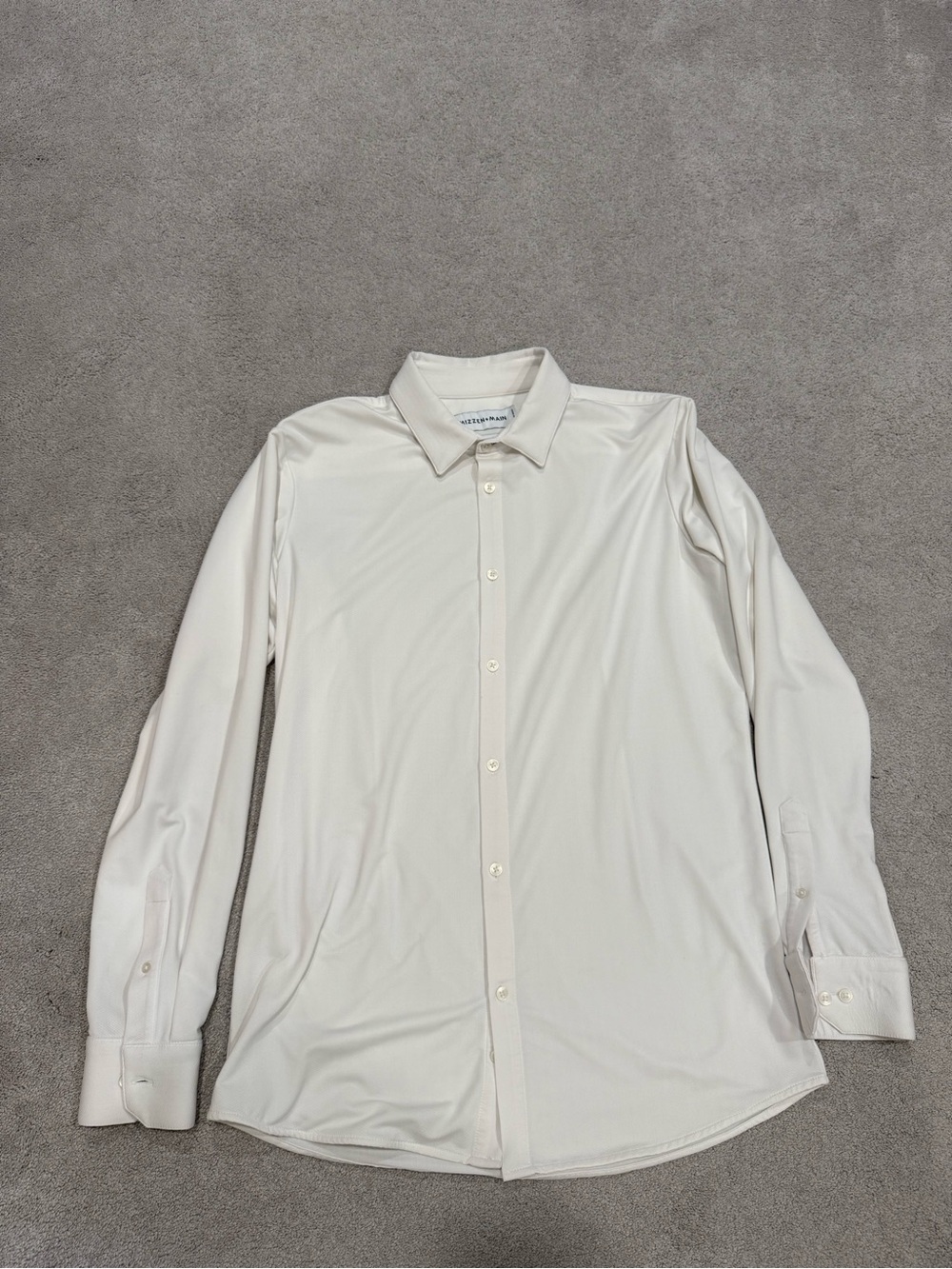 Men's Dress Shirt - White Button-Down Collar